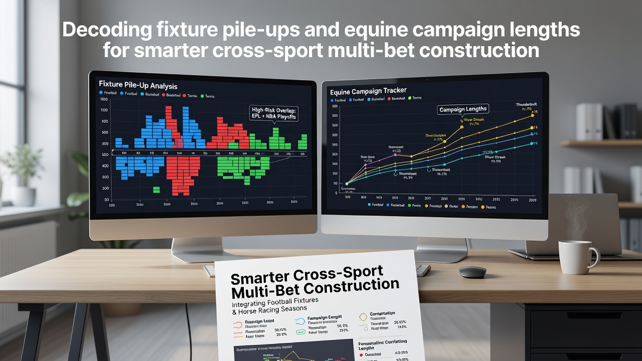 Data charts overlaying football fixture density with horse racing campaign timelines