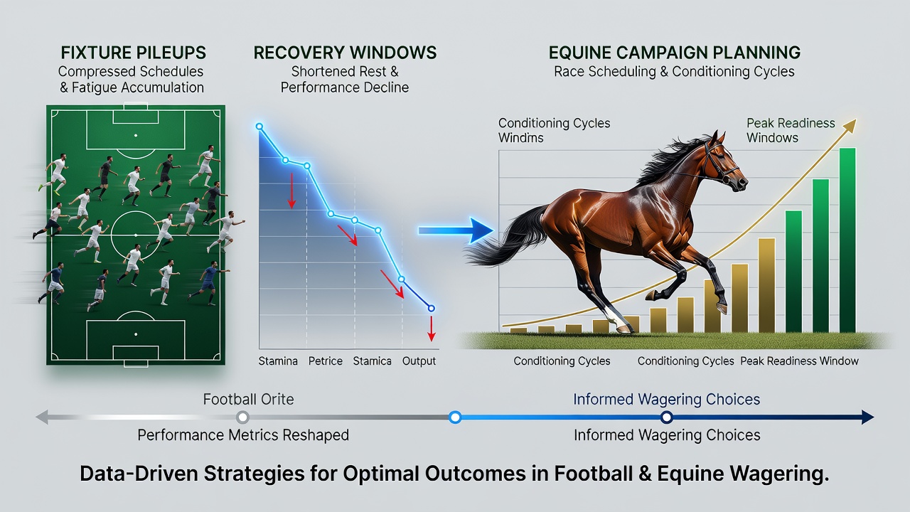 Football players recovering between congested fixtures and horses in training schedules