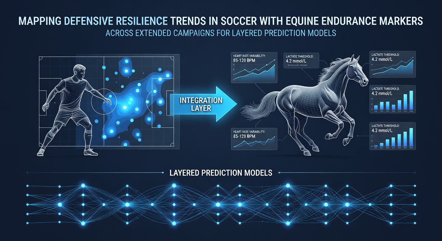 Soccer defensive formations overlaid with equine endurance data charts during multi-season analysis