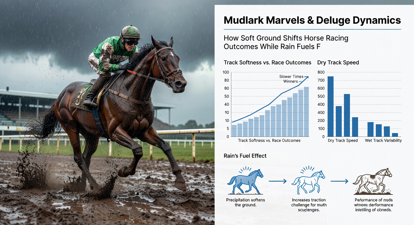 A football match under pouring rain, players sliding on a waterlogged pitch as a goal celebration unfolds in the background