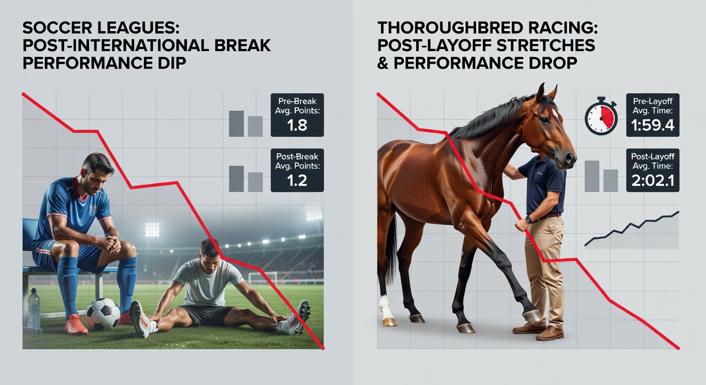 Thoroughbred horse returning to the track after a layoff, with jockey preparing for a race while odds boards update in the background