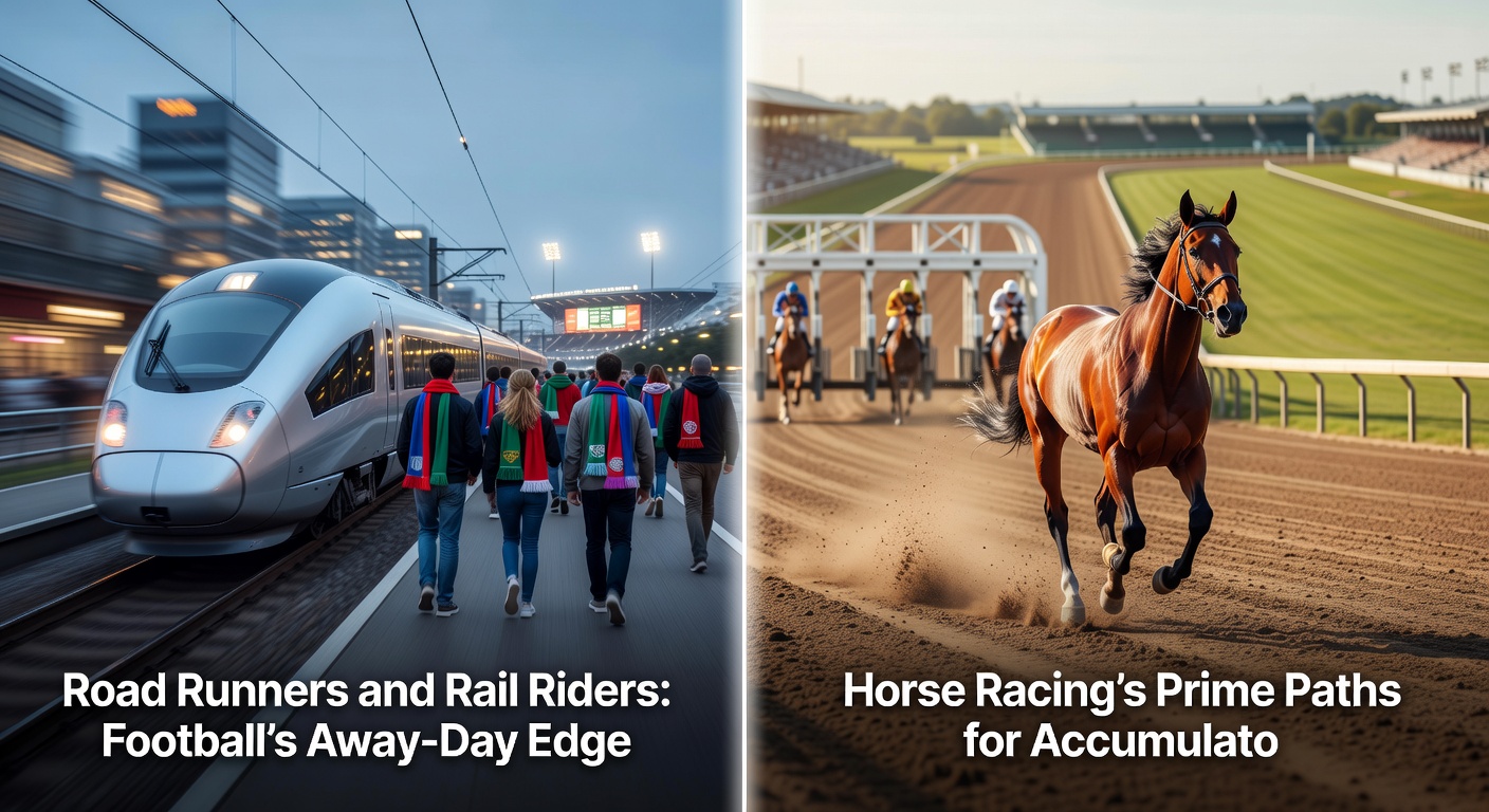 Horse powering along the inner rail during a sharp turn at a major race meet, kicking up minimal dirt while outsiders swing wide, illustrating rail rider supremacy