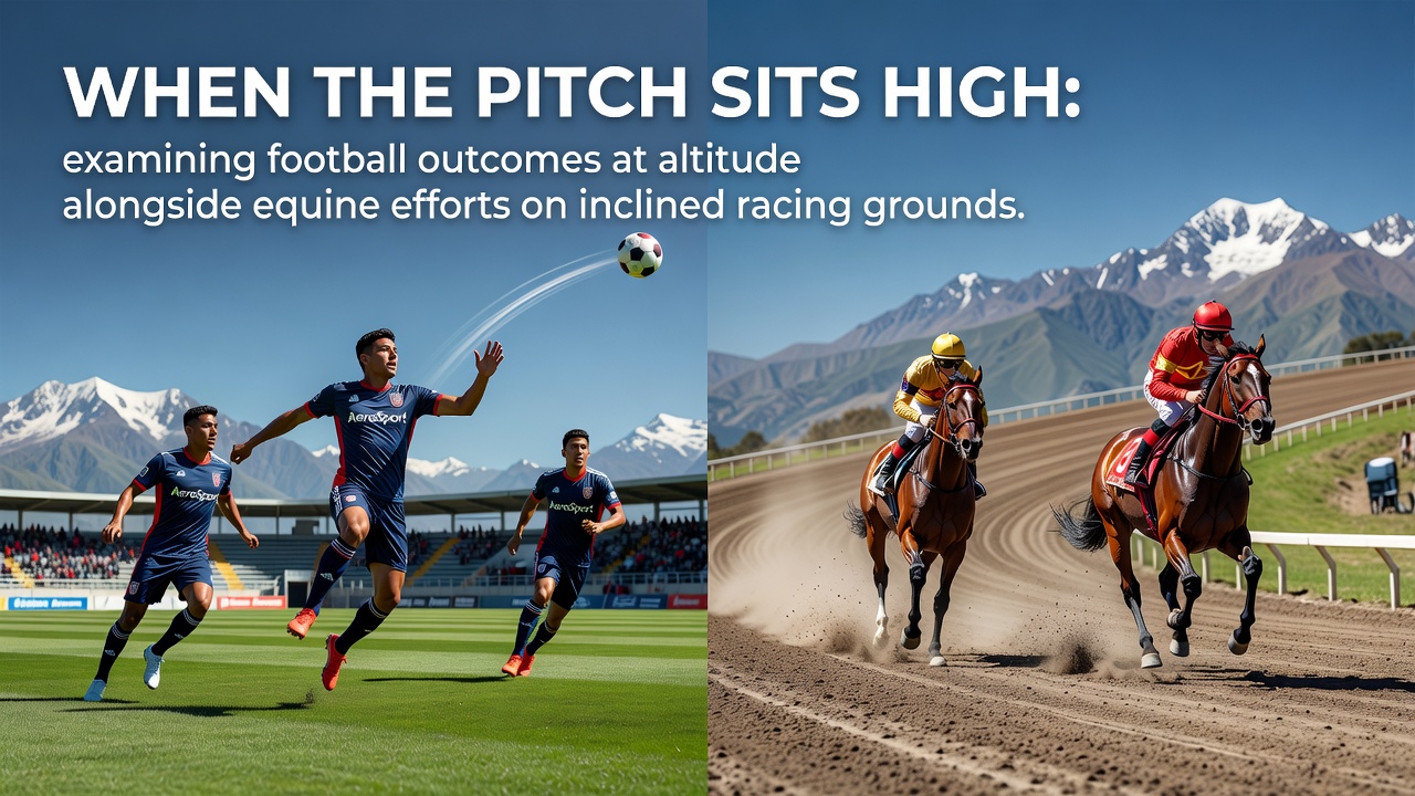 High-altitude football pitch with distant mountain views during a match