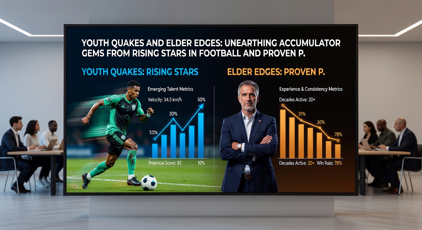 Close-up of a teenage soccer prodigy scoring alongside a grizzled thoroughbred crossing the finish line first, capturing the thrill of under-the-radar accumulator winners